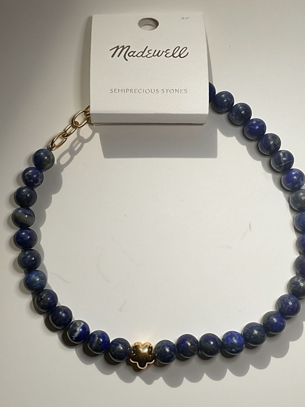 Madewell Navy Sodalite Beaded Choker Necklace
